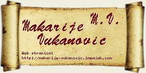 Makarije Vukanović vizit kartica